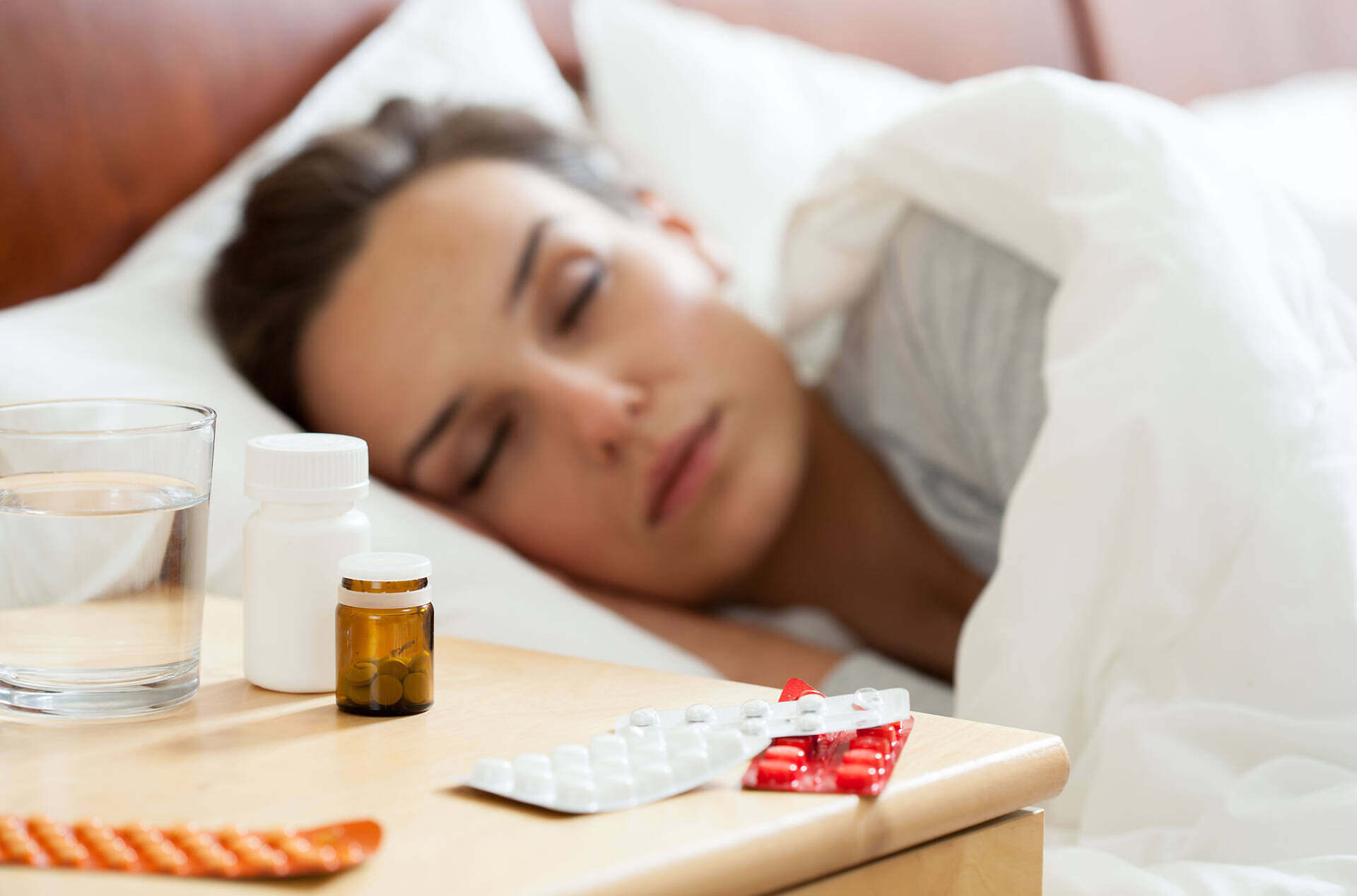woman asleep after taking halcion sleeping pills