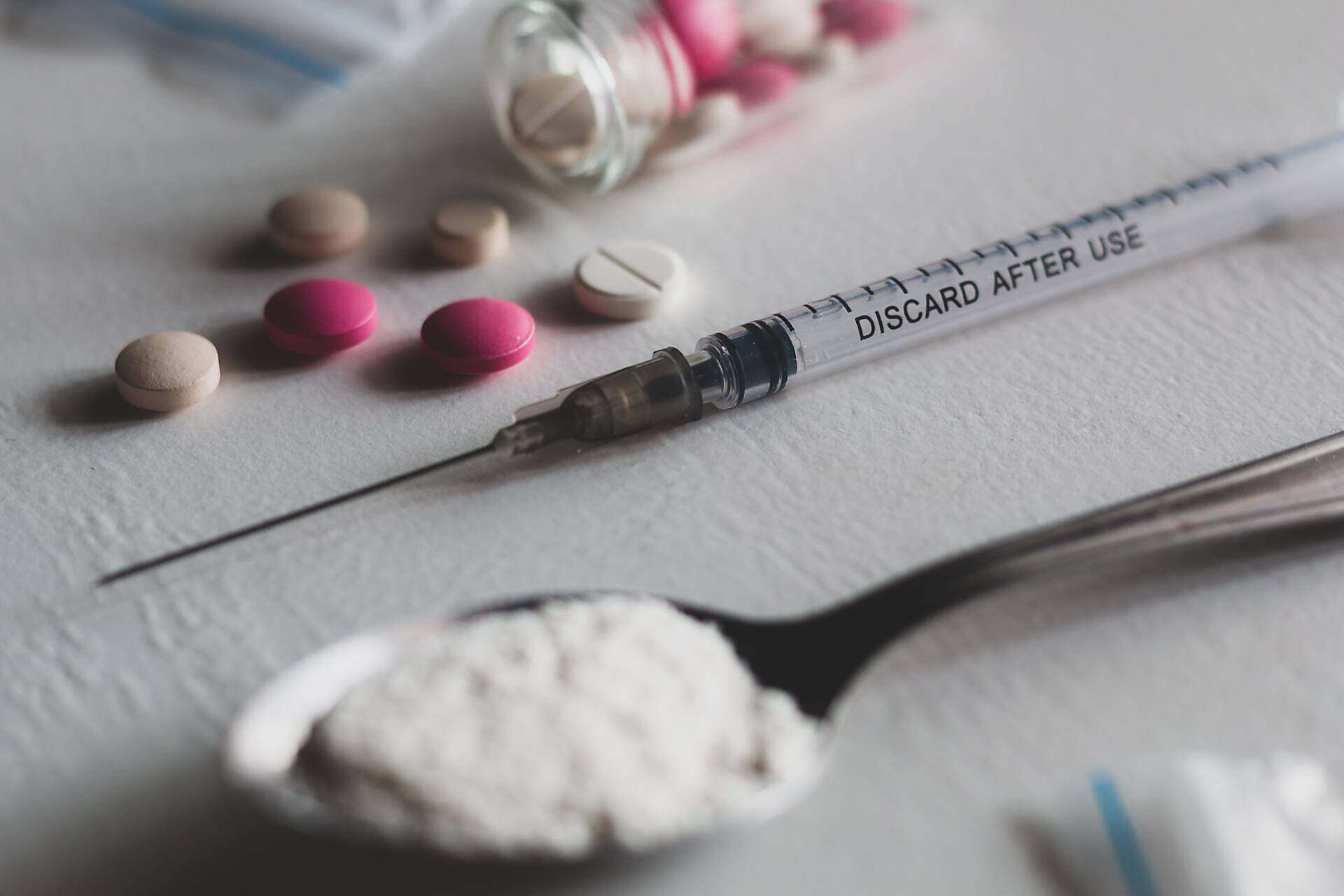 Needle used to take opioids